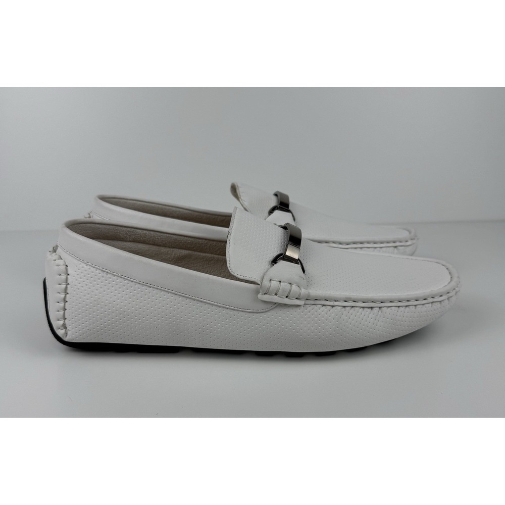 Faranzi Stewart White Bit Loafers Driving Shoes Men's Size 11